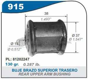 BUJES SUSPENSION VW 1500 BUJE BRAZO SUPERIOR T