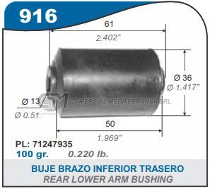 BUJES SUSPENSION DODGE 1500.1800