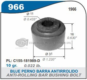 BUJES SUSPENSION FORD F100.FAIRLANE 66 BUJE PERNO B.ANTIR
