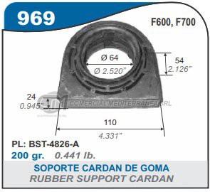 VARIOS SUSPENSION FORD F-350 GOMA SOPORTE DE CARDAN (INT.CHI)