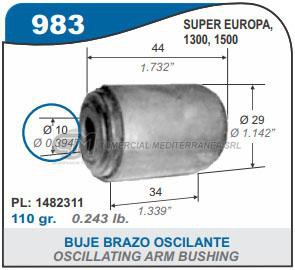 BUJES SUSPENSION FIAT DUNA. UNO. FIORINO. REGATTA.147. 12
