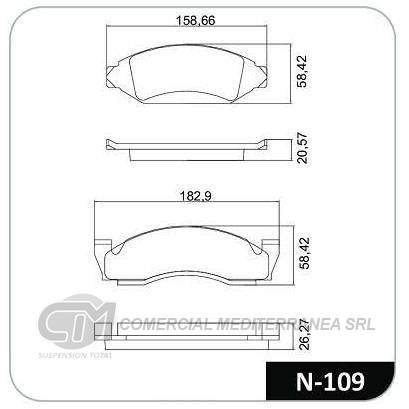 PASTILLA DE FRENO DELANTERA F100 87/92 / GM D20 85 >